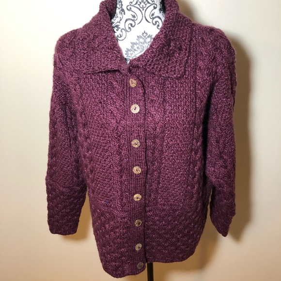 Sweaters of Ireland Merino Wool Aran Irish - Picture 3 of 12